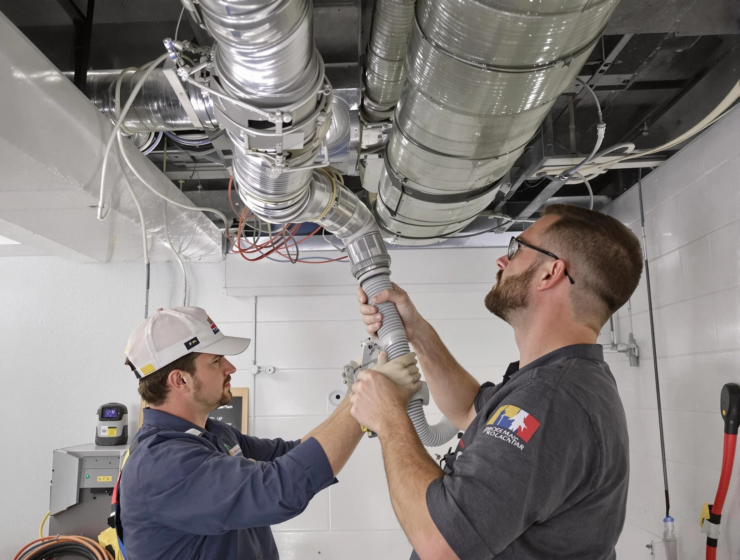 Corona Air Duct Cleaning technician performing thorough AC duct cleaning in Corona