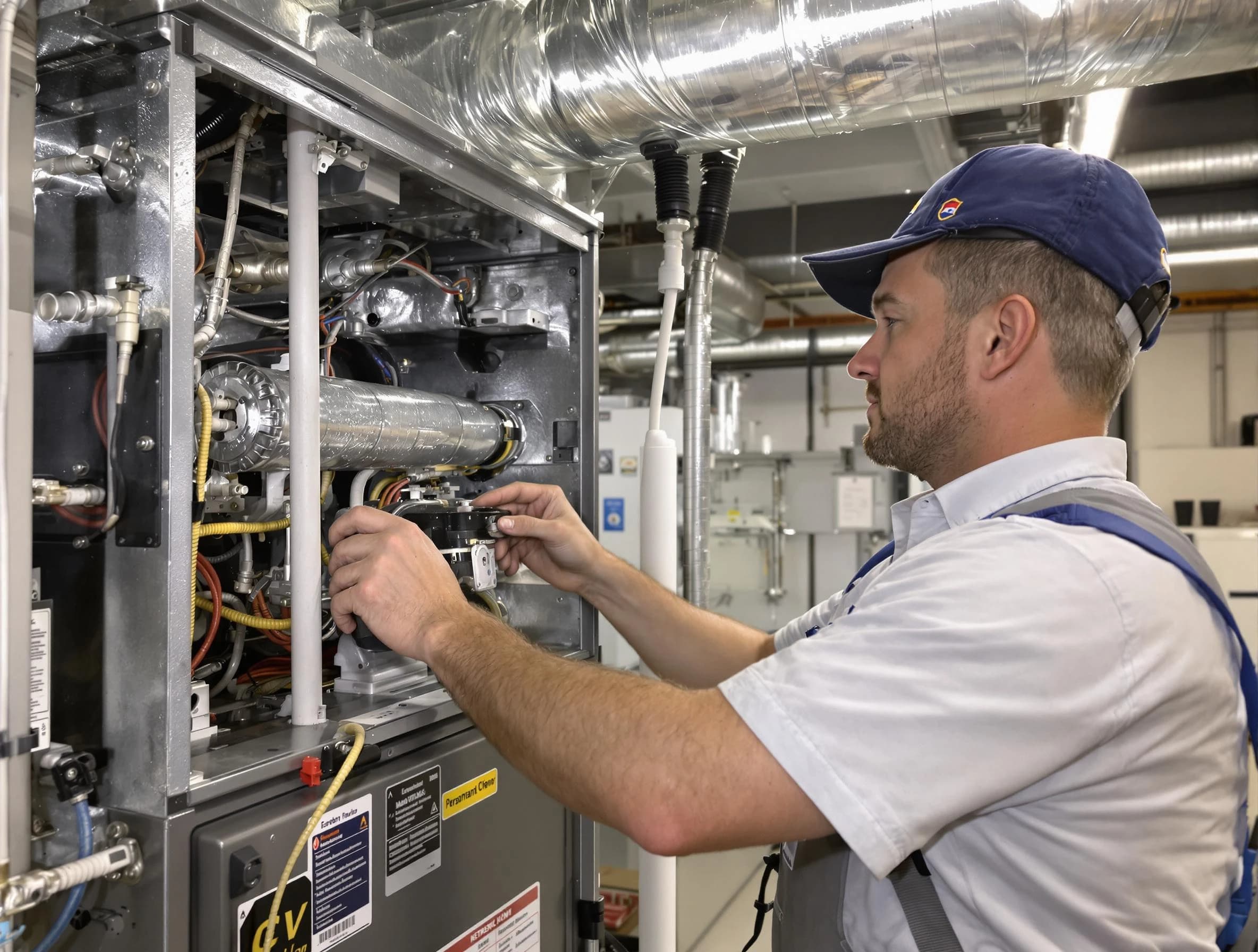 Corona Air Duct Cleaning specialist performing thorough furnace duct cleaning to improve heating efficiency in Corona