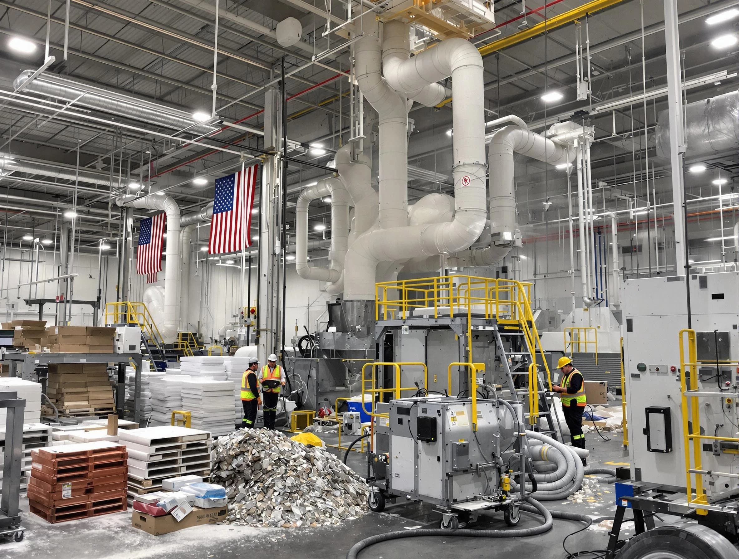 Corona Air Duct Cleaning team performing large-scale industrial duct cleaning at a commercial facility in Corona