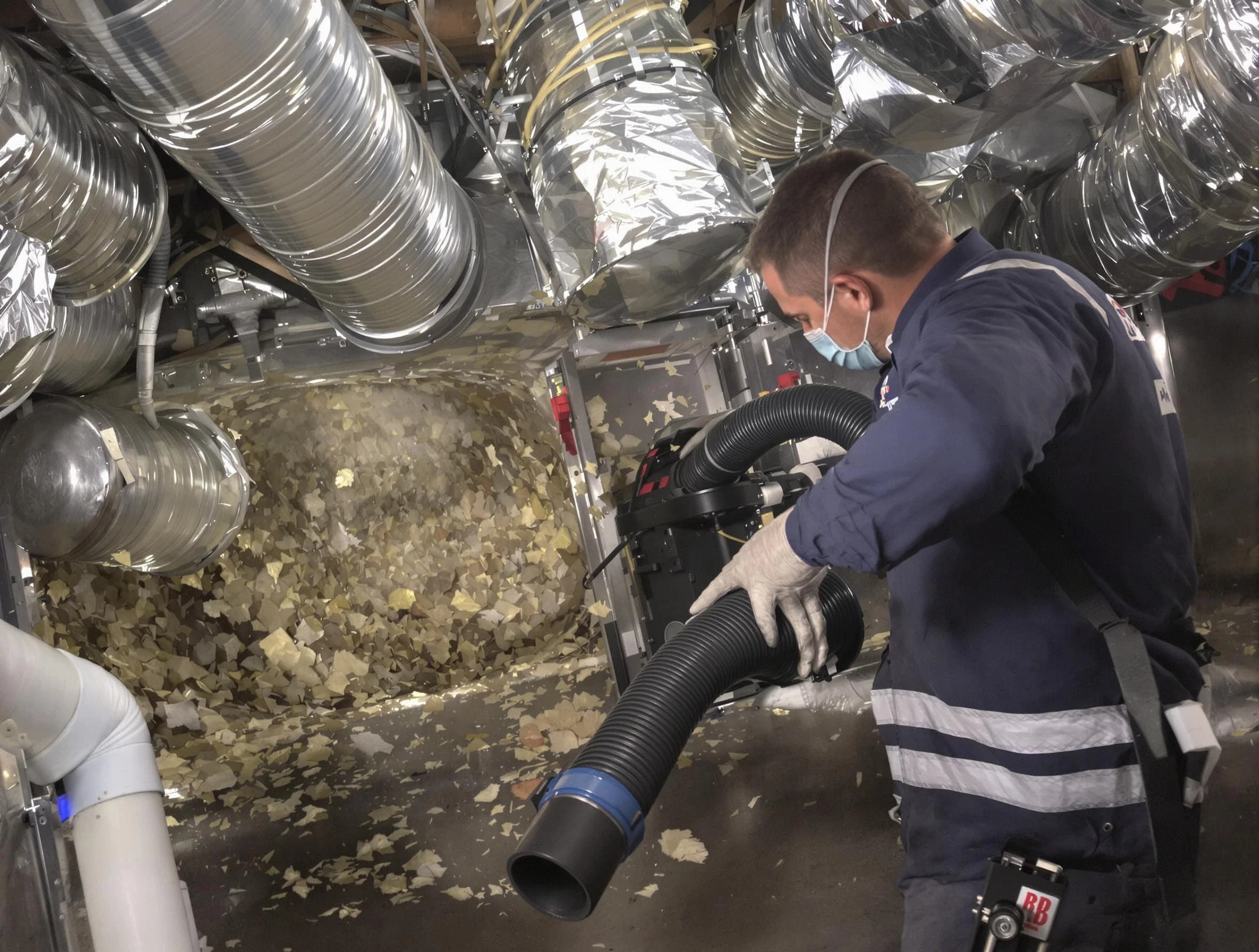 Corona Air Duct Cleaning specialist operating negative pressure cleaning equipment for thorough duct maintenance in Corona