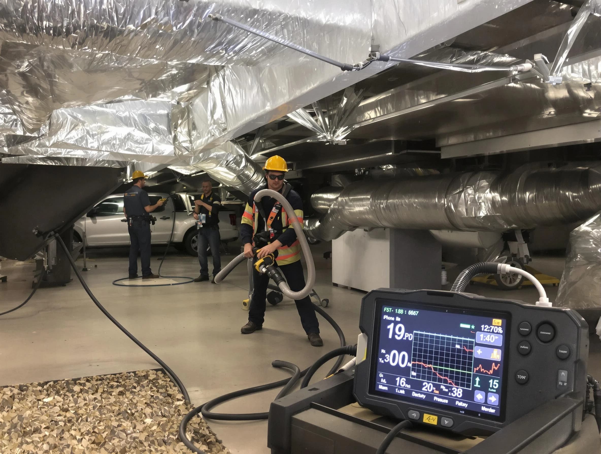 Professional negative pressure duct cleaning by Corona Air Duct Cleaning in Corona